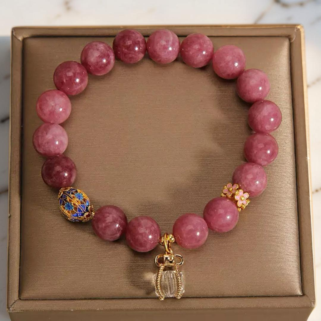 ATELIER-TIBET – Bracelet Tourmaline Rose et Cristal de Roche – Éveil du Cœur