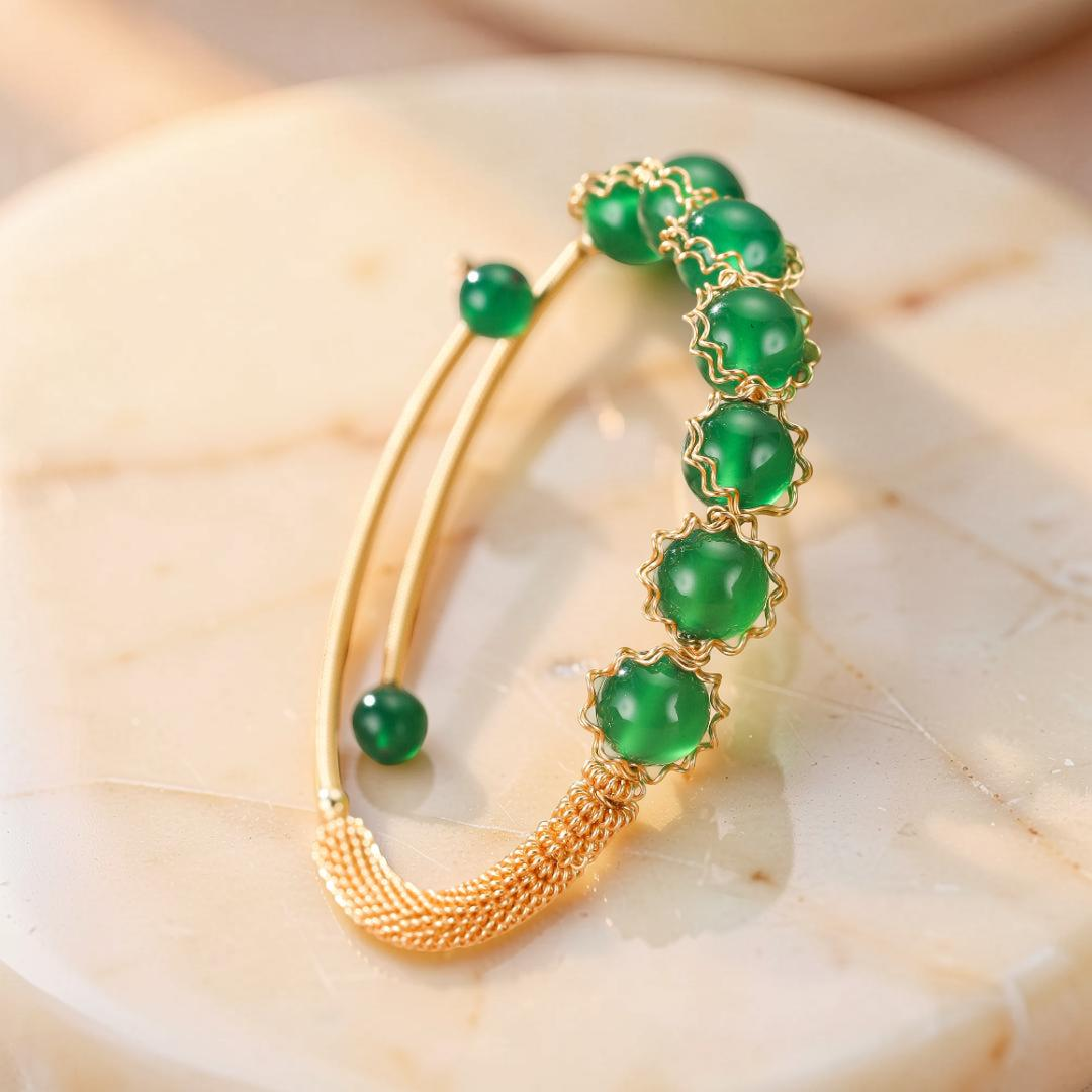 ATELIER-TIBET – Bracelet Agate Verte – Force d’Harmonie