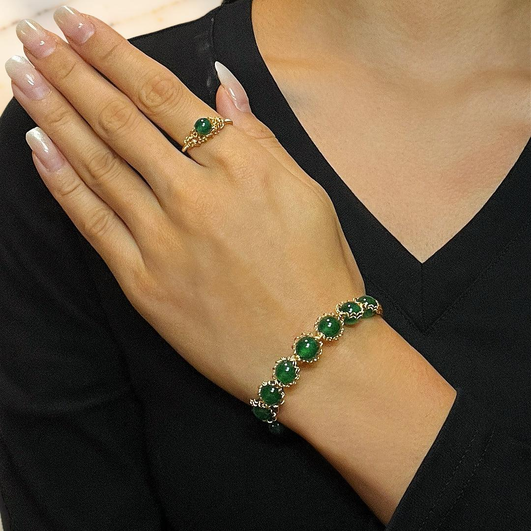 ATELIER-TIBET – Bracelet Agate Verte – Force d’Harmonie