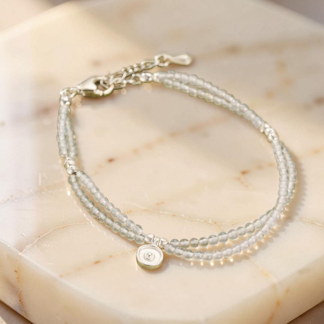 ATELIER-TIBET – Bracelet Cristal de Roche – Goutte Discrète, Argent