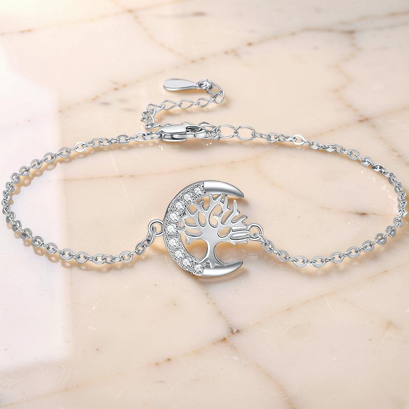 ATELIER-TIBET – Bracelet Arbre de Vie – Arbre Lunaire, Argent