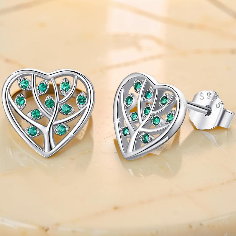 ATELIER-TIBET – Boucles d'Oreilles Arbre de Vie – Arbre d'Amour, Argent 925