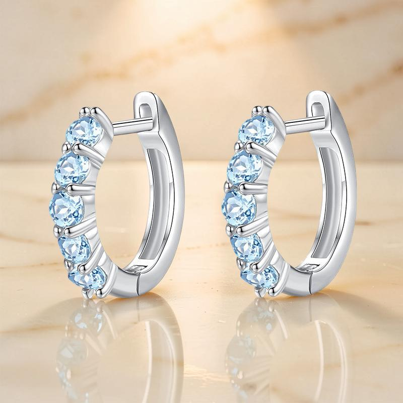 ATELIER-TIBET – Boucles d'oreilles Topaze – Bienveillance Céleste, Argent