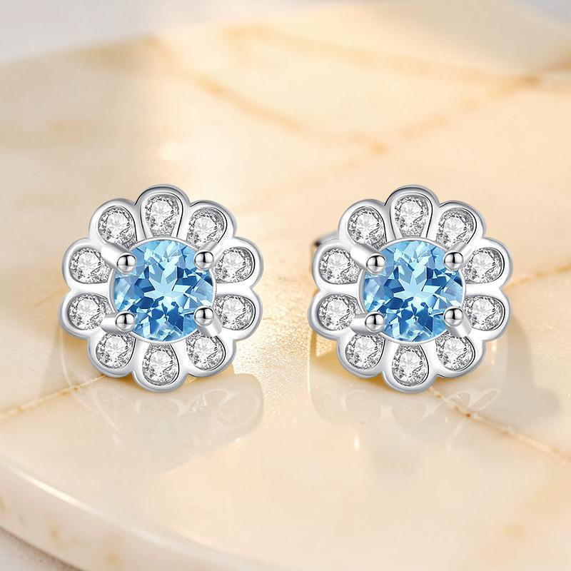 ATELIER-TIBET – Boucles d'Oreilles Topaze – Fleur d'Eden, Argent