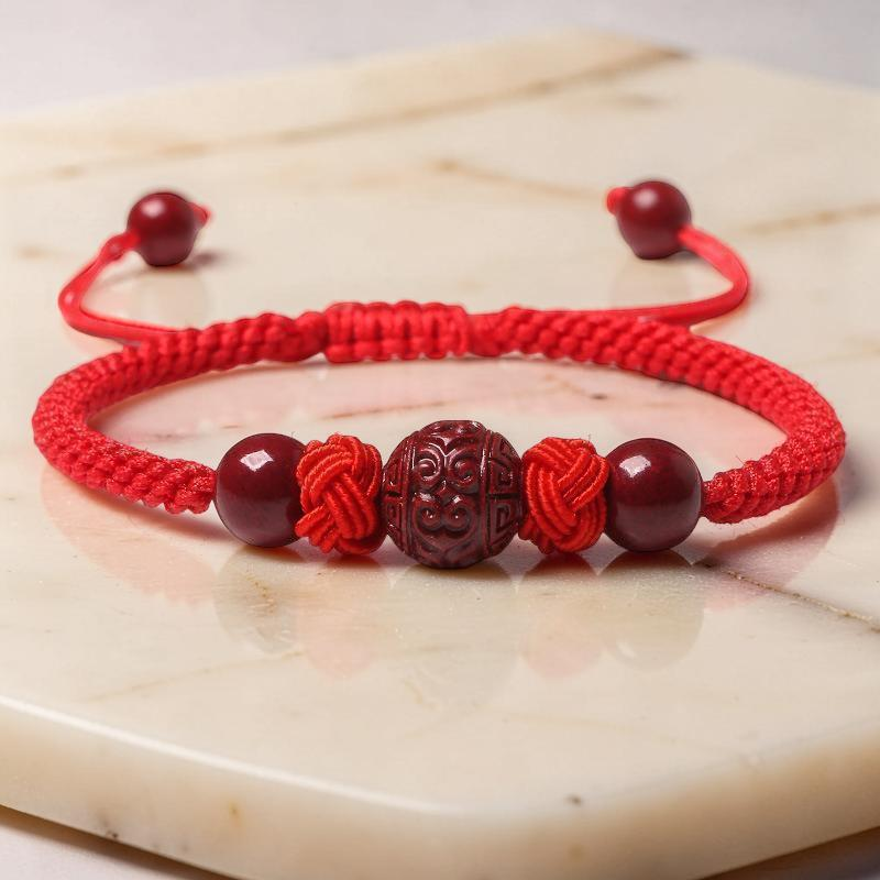 ATELIER-TIBET – Bracelet Cinabre et Fil Rouge – Chance et Bonheur