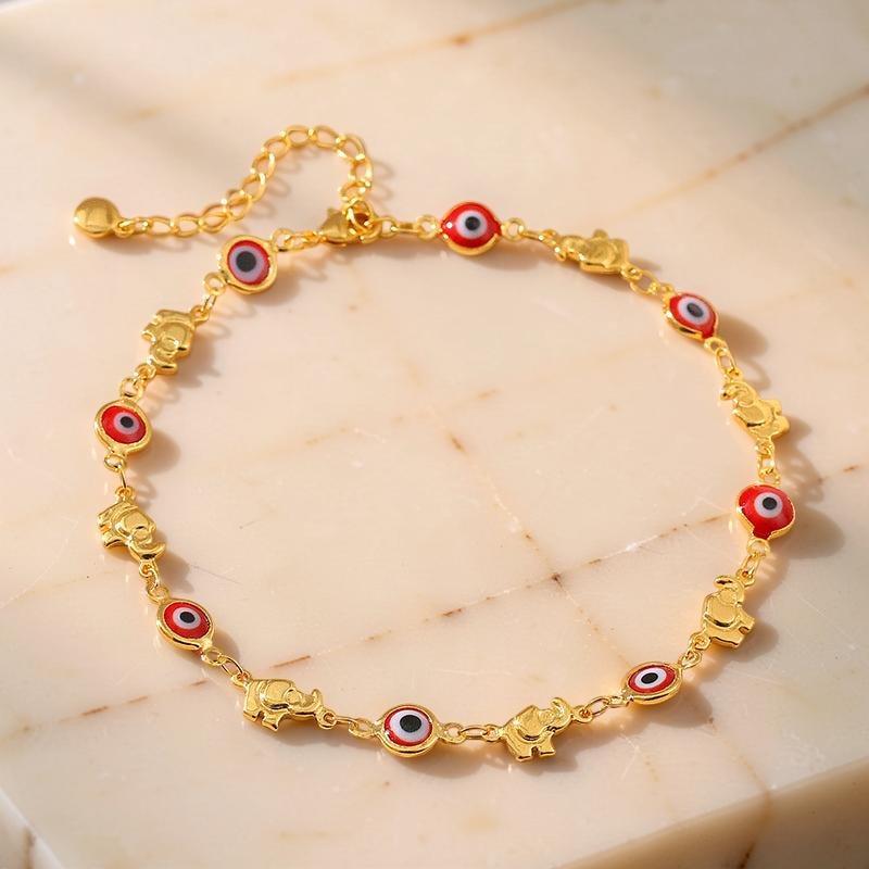 ATELIER-TIBET – Bracelet de Cheville Mauvais Œil – Garde Esprit, Plaqué Or