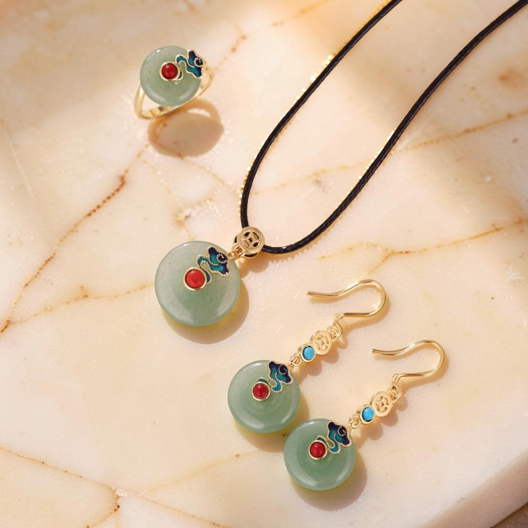 ATELIER-TIBET – Boucles d'Oreilles Aventurine – Nuage Céleste