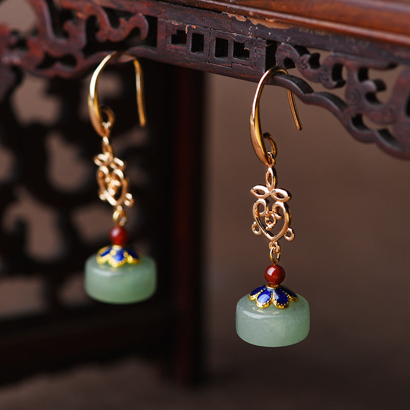 ATELIER-TIBET – Boucles d'Oreilles Aventurine – Confiance