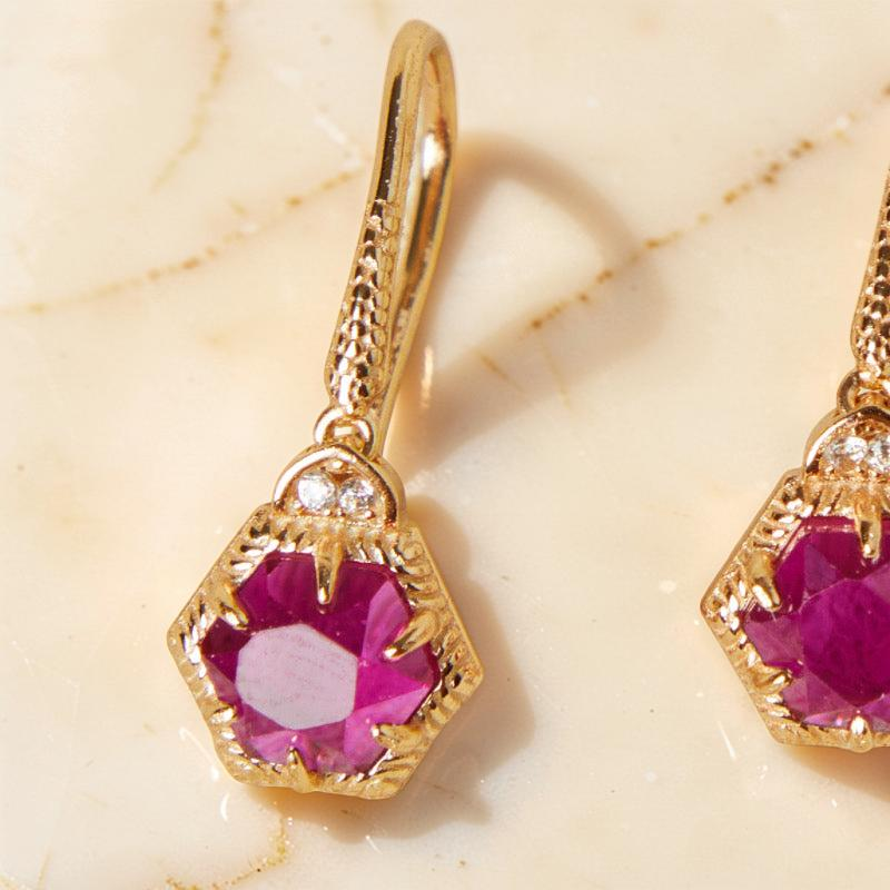 ATELIER-TIBET – Boucles d'Oreilles Cornaline – Charme Passion, Argent Plaqué Or