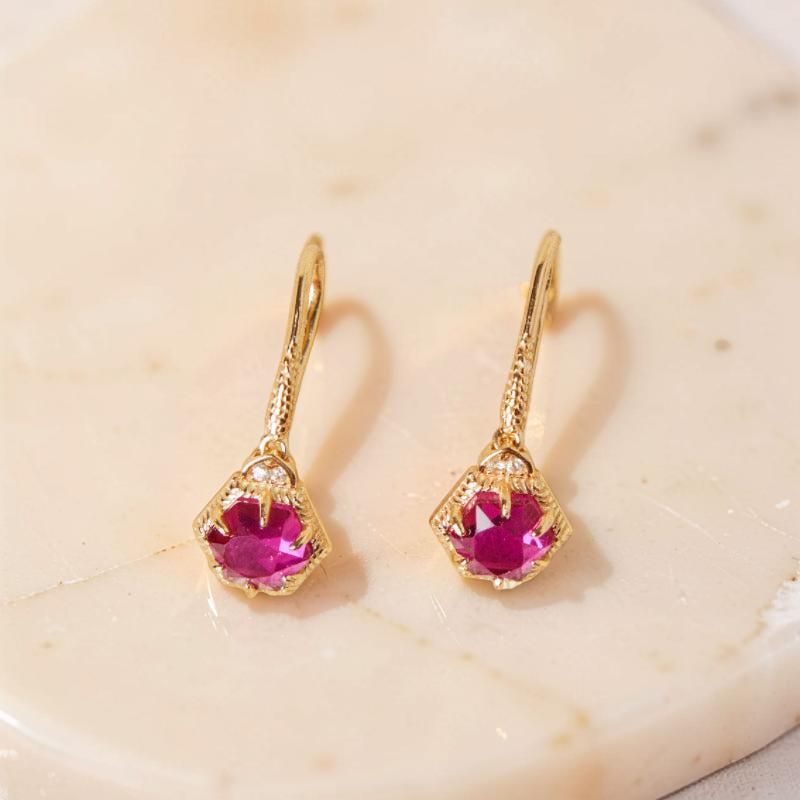 ATELIER-TIBET – Boucles d'Oreilles Cornaline – Charme Passion, Argent Plaqué Or