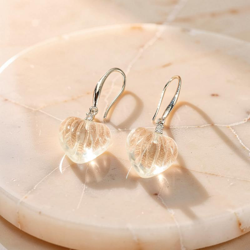ATELIER-TIBET – Boucles d'Oreilles Cristal de Roche – Battement d’Ombre Lumineuse, Argent