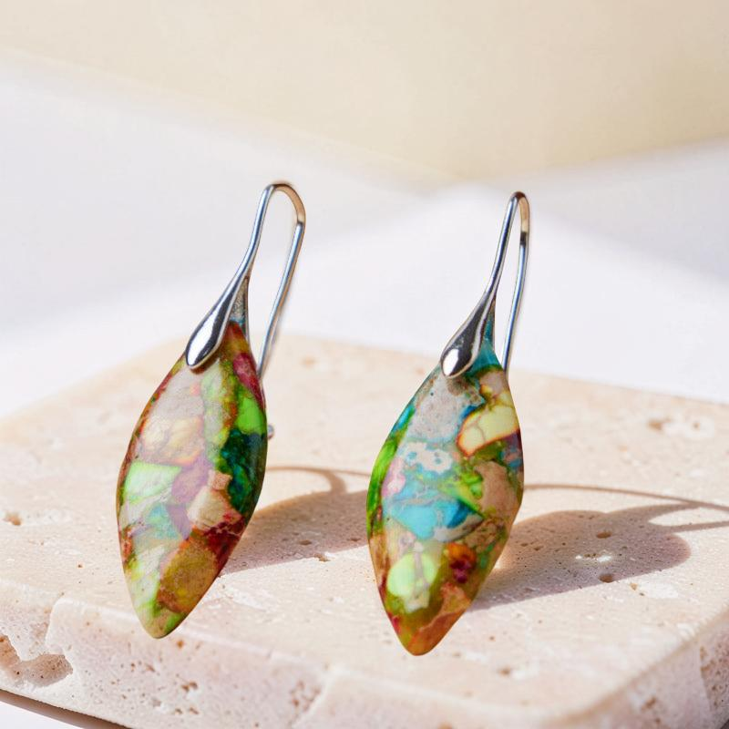 ATELIER-TIBET – Boucles d'Oreilles Jaspe – Élégance Cachée