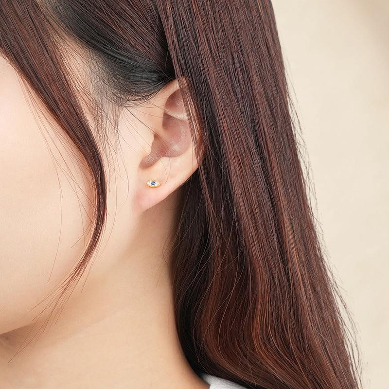 ATELIER-TIBET – Boucles d'Oreilles Mauvais Œil – Pureté Mystique, Argent Plaqué Or