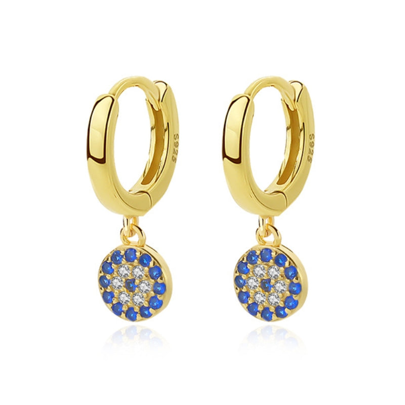 ATELIER-TIBET – Boucles d'Oreilles Mauvais Œil – Regard, Argent Plaqué Or
