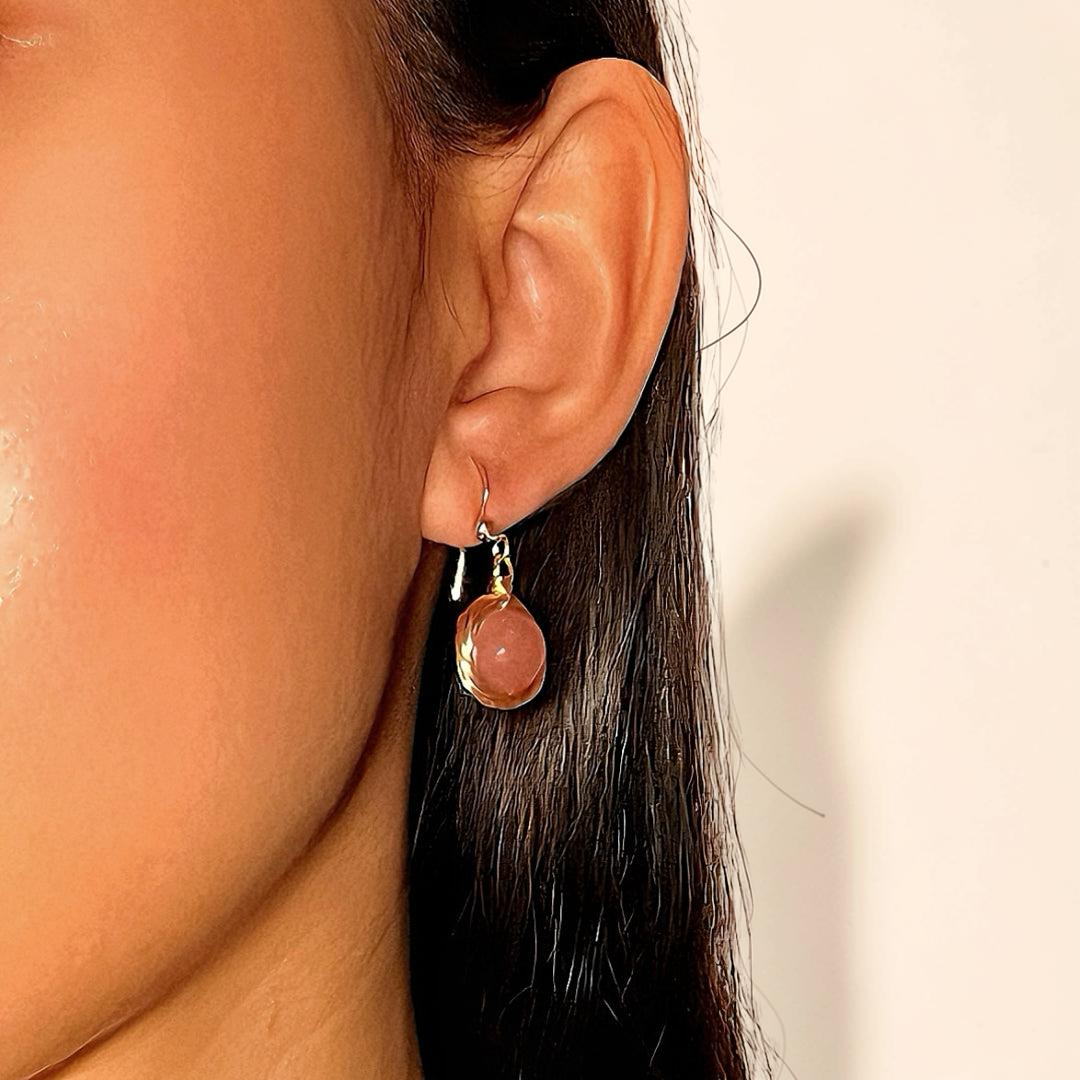 ATELIER-TIBET – Boucles d'Oreilles Pierre de Soleil – Nids Solaires