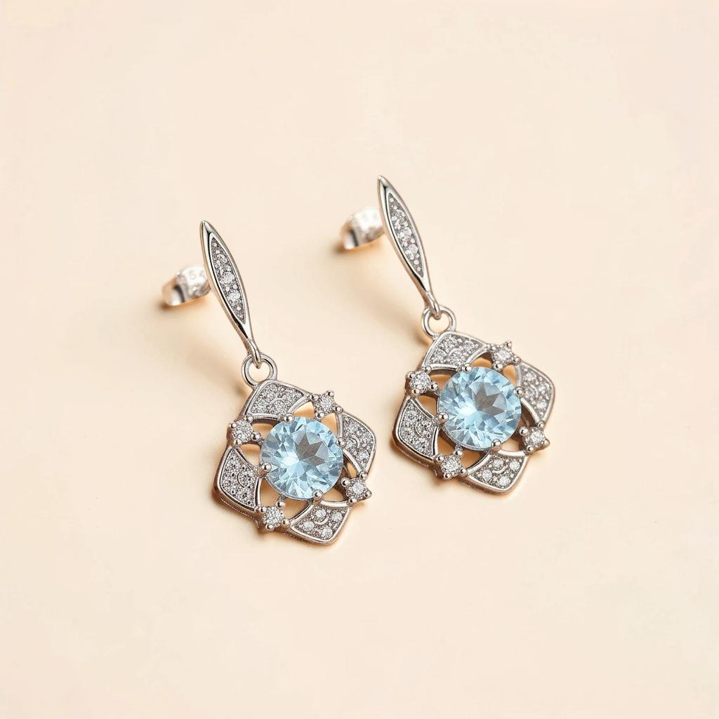 ATELIER-TIBET – Boucles d'oreilles Topaze – Lumière d’Aurore, Argent