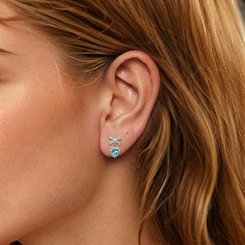 ATELIER-TIBET – Boucles d'oreilles Topaze – Nœud d'Amour, Argent