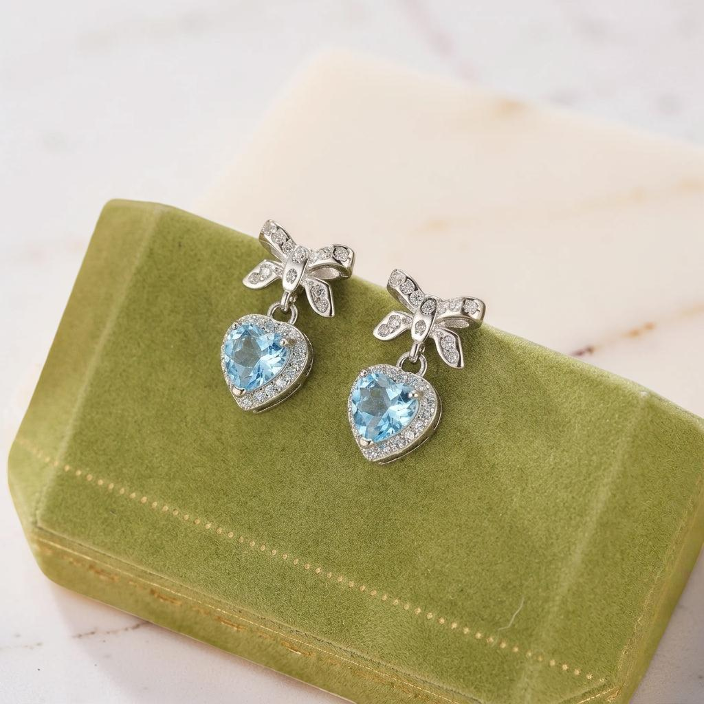 ATELIER-TIBET – Boucles d'oreilles Topaze – Nœud d'Amour, Argent