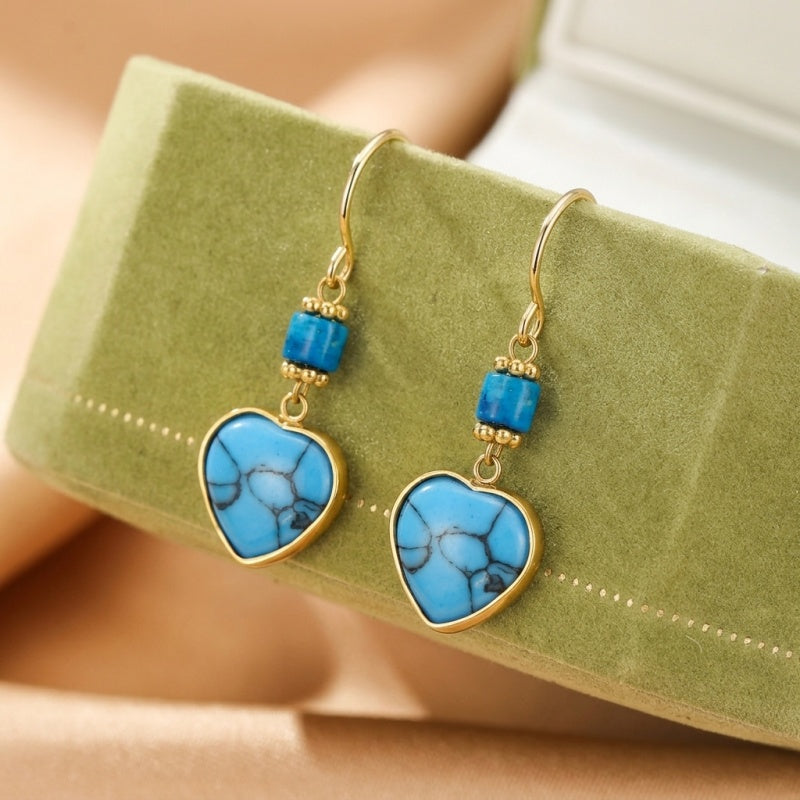 ATELIER-TIBET – Boucles d'Oreilles Turquoise – Vestale de Nuit