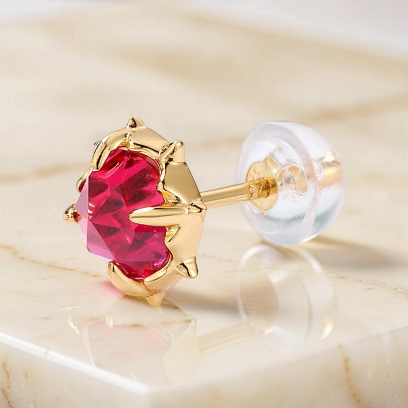 ATELIER-TIBET – Boucles d’Oreilles Cornaline – Épine de Feu, Argent Plaqué Or