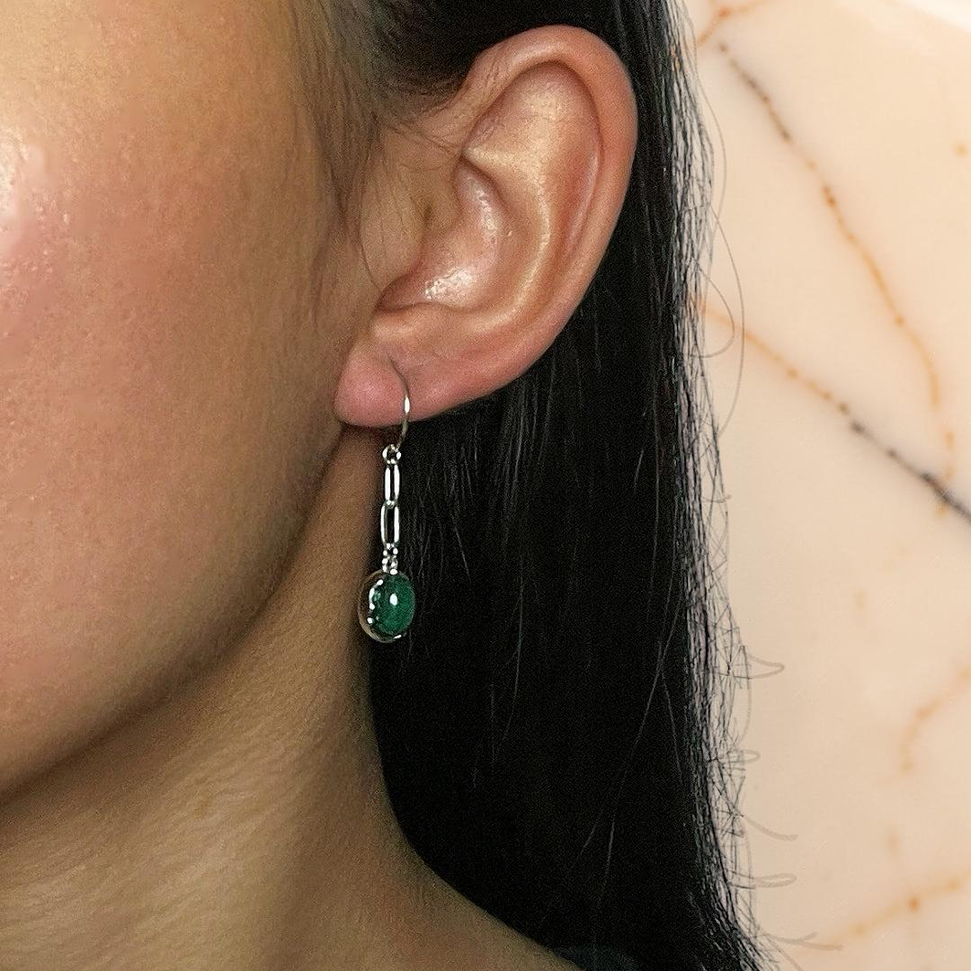 ATELIER-TIBET – Boucles d’oreilles Malachite/Lapis Lazuli – Harmonie des Pierres, Argent