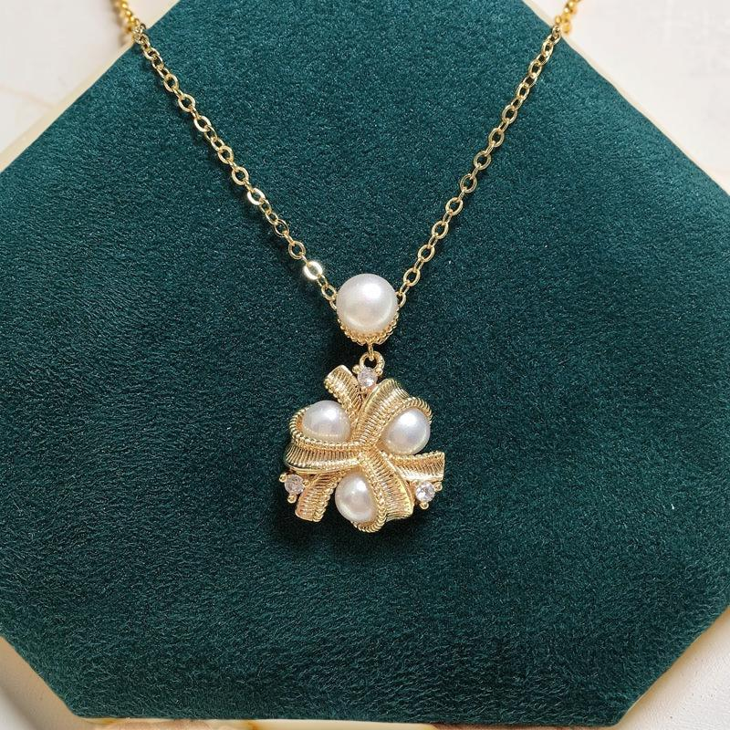 ATELIER-TIBET – Collier et Boucles d’Oreilles Perle – Versailles, Plaqué Or 18K