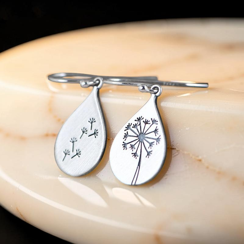 ATELIER-TIBET – Boucles d’Oreilles Pissenlit – Renaissance Légère, Argent