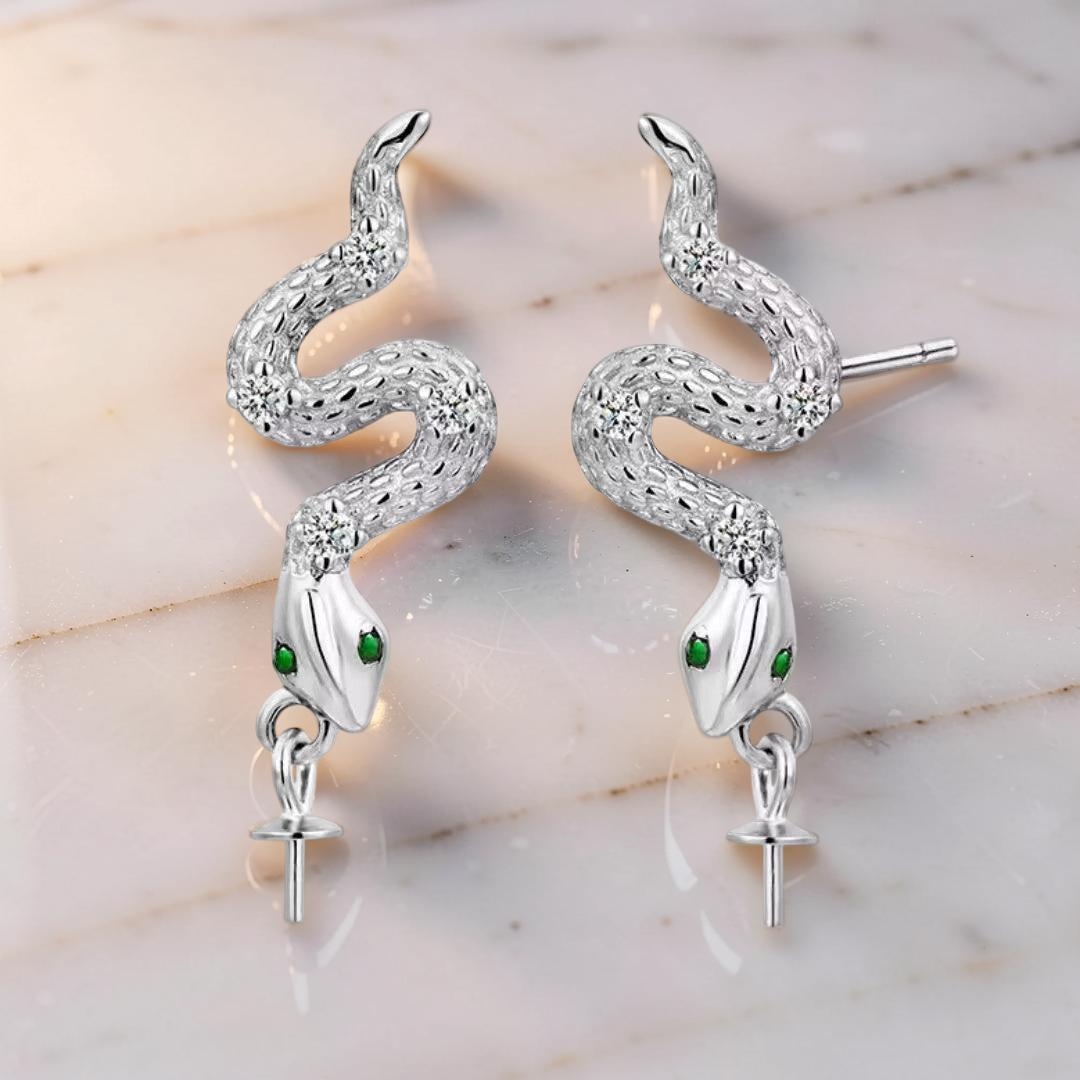 ATELIER-TIBET – Boucles d’Oreilles Serpent – Danse Abyssale, Argent 925