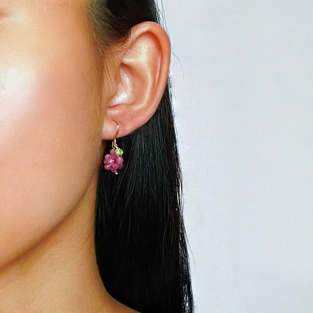 ATELIER-TIBET – Boucles d’Oreilles Tourmaline – Délice Vigne
