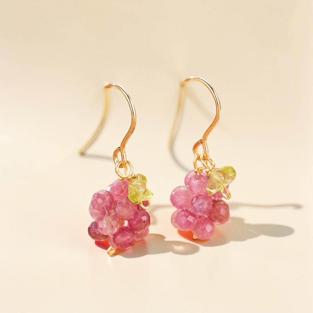 ATELIER-TIBET – Boucles d’Oreilles Tourmaline – Délice Vigne