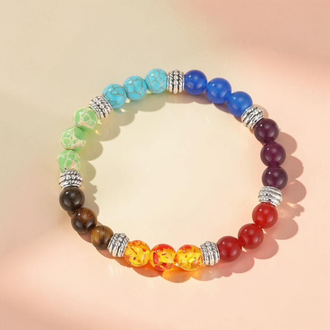 ATELIER-TIBET – Bracelet 7 Chakras en Pierres Naturelles – Sphères de Lumière