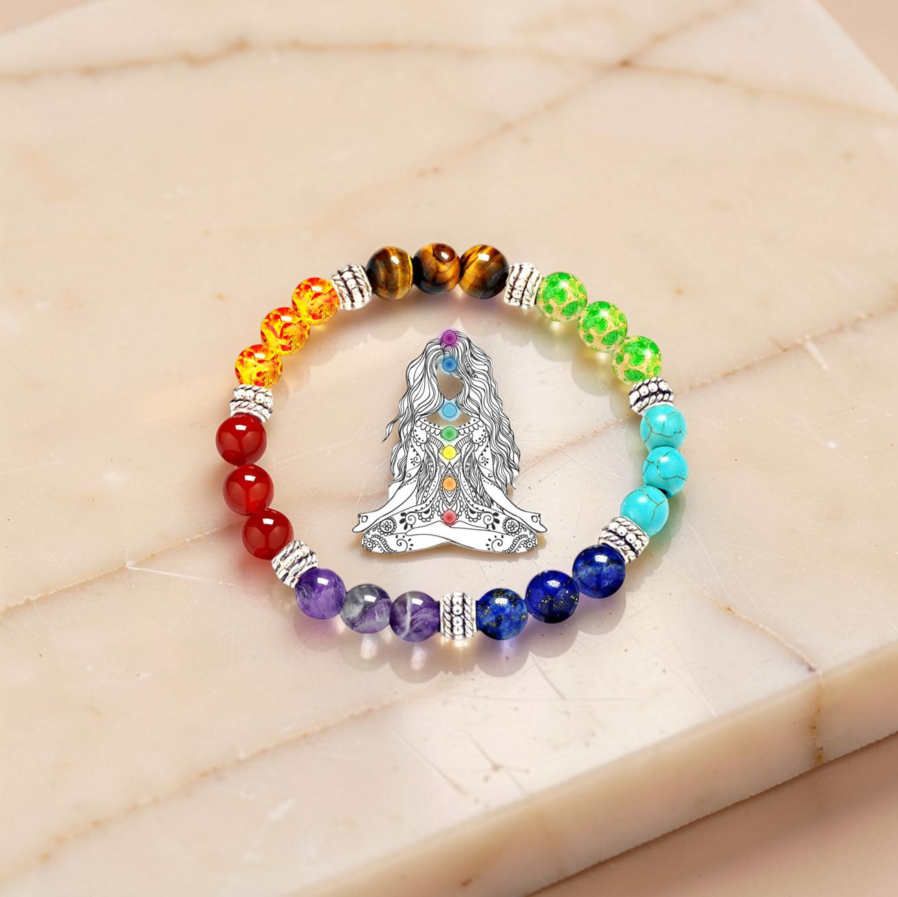 ATELIER-TIBET – Bracelet 7 Chakras en Pierres Naturelles – Sphères de Lumière