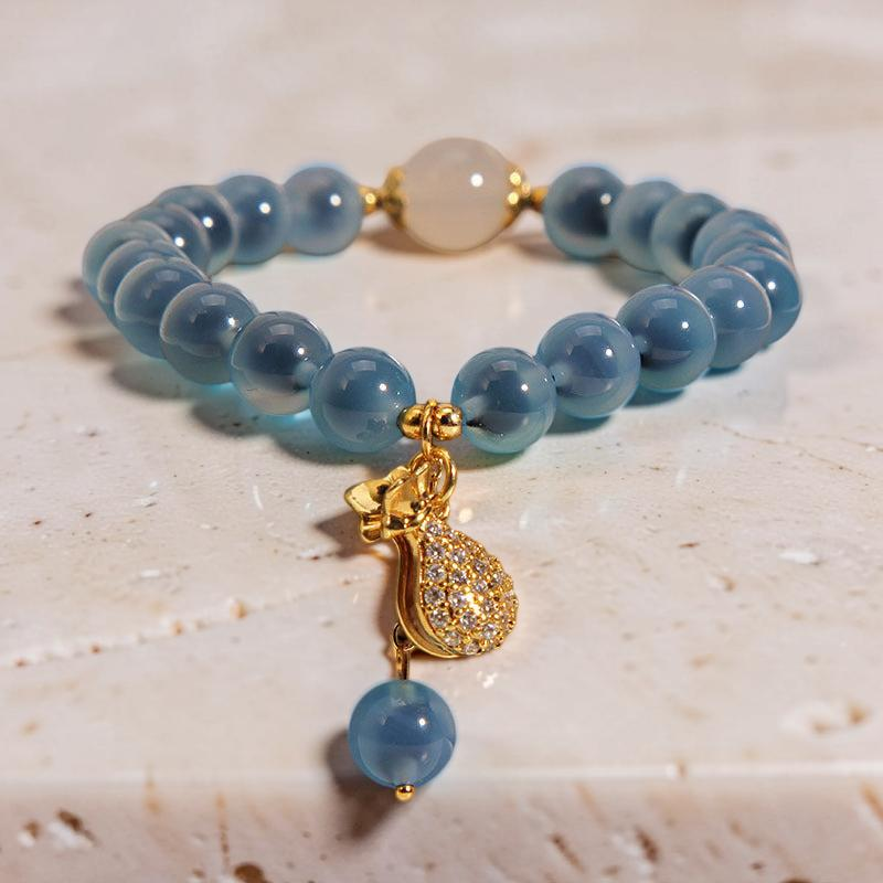 ATELIER-TIBET – Bracelet Agate Bleu – Trésor Océanique