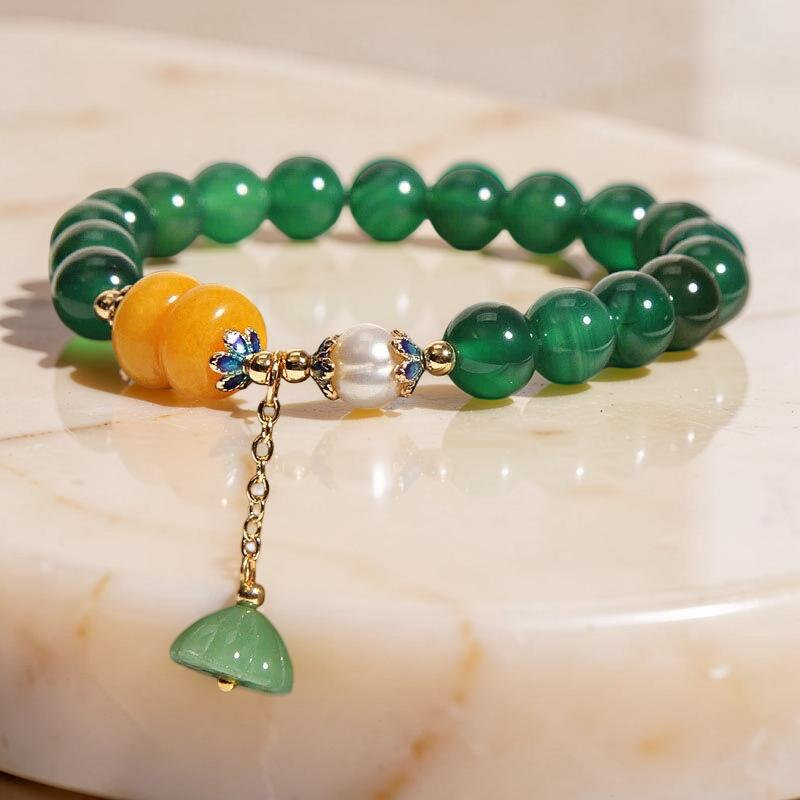 ATELIER-TIBET – Bracelet Agate et Lotus – Forestière