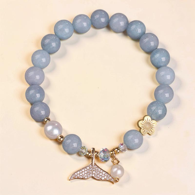 ATELIER-TIBET – Bracelet Aigue Marine et Perle – Apaisement de Mer