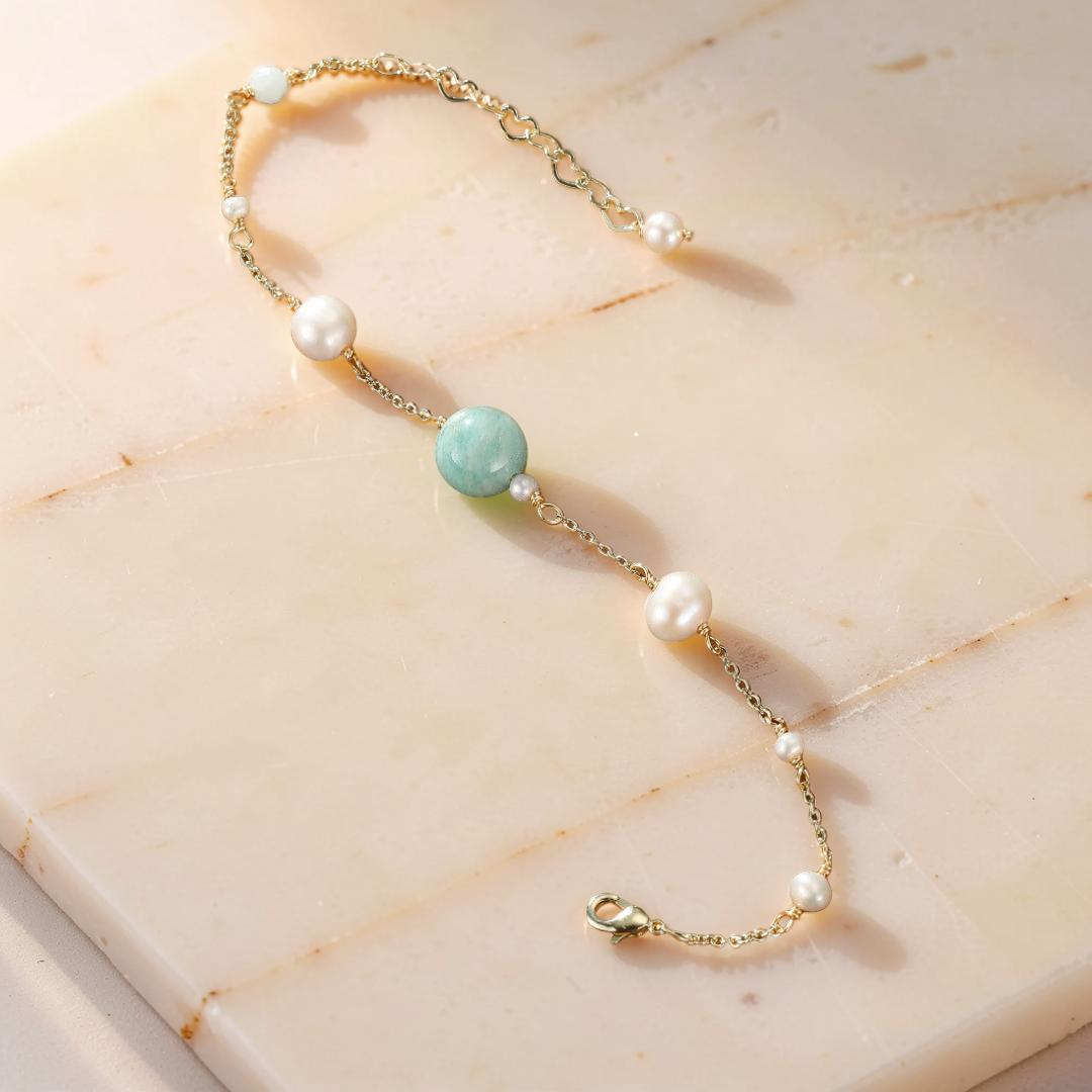 ATELIER-TIBET – Bracelet Amazonite et Perles – Rêve d'Aurore