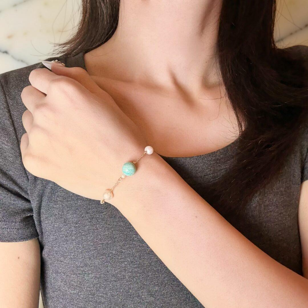 ATELIER-TIBET – Bracelet Amazonite et Perles – Rêve d'Aurore