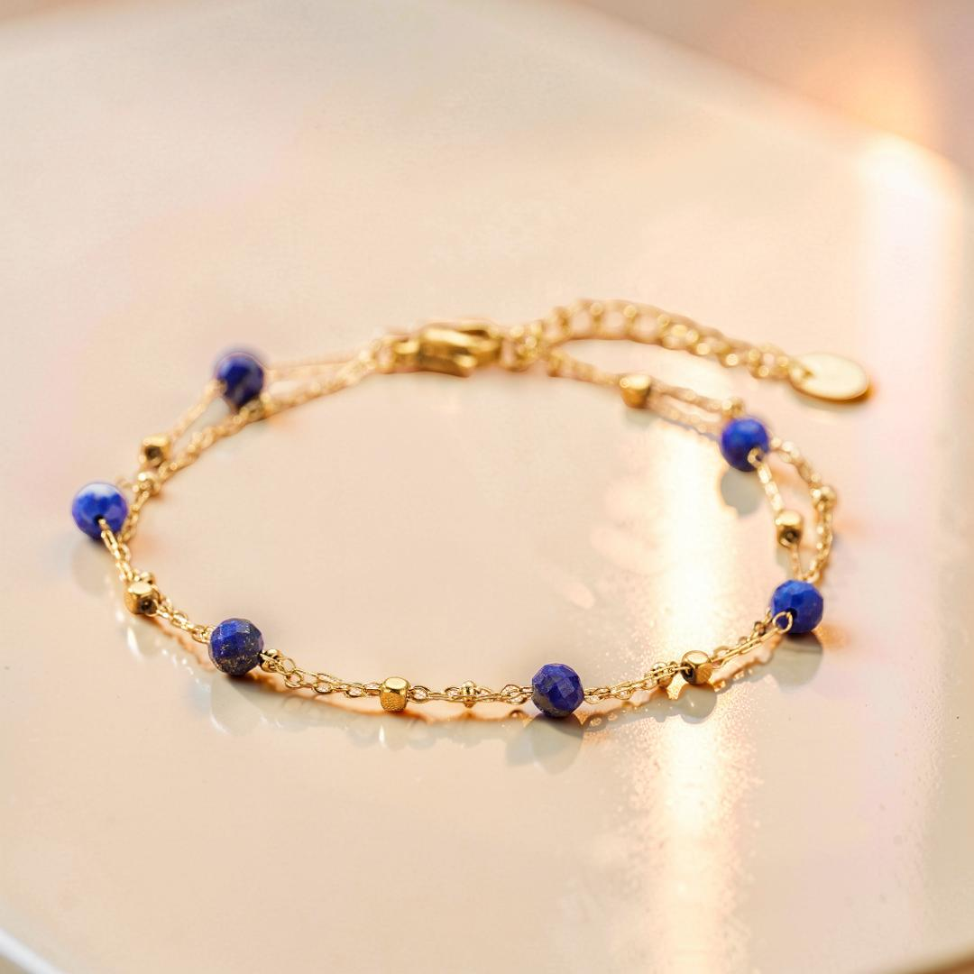 ATELIER-TIBET – Bracelet Amazonite/Lapis Lazuli – Constellation Fine