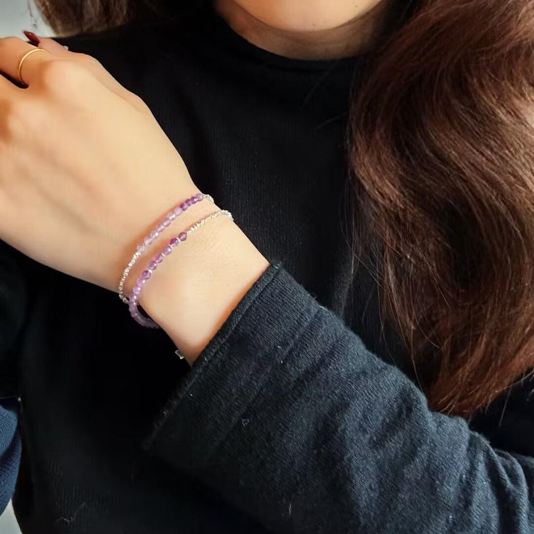 ATELIER-TIBET – Bracelet Améthyste – Ombres de Lavande, Argent 925