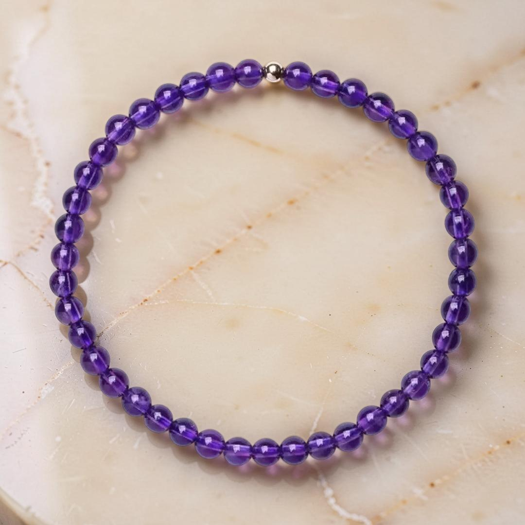 ATELIER-TIBET – Bracelet Améthyste – Vibrations Pures, Argent 925