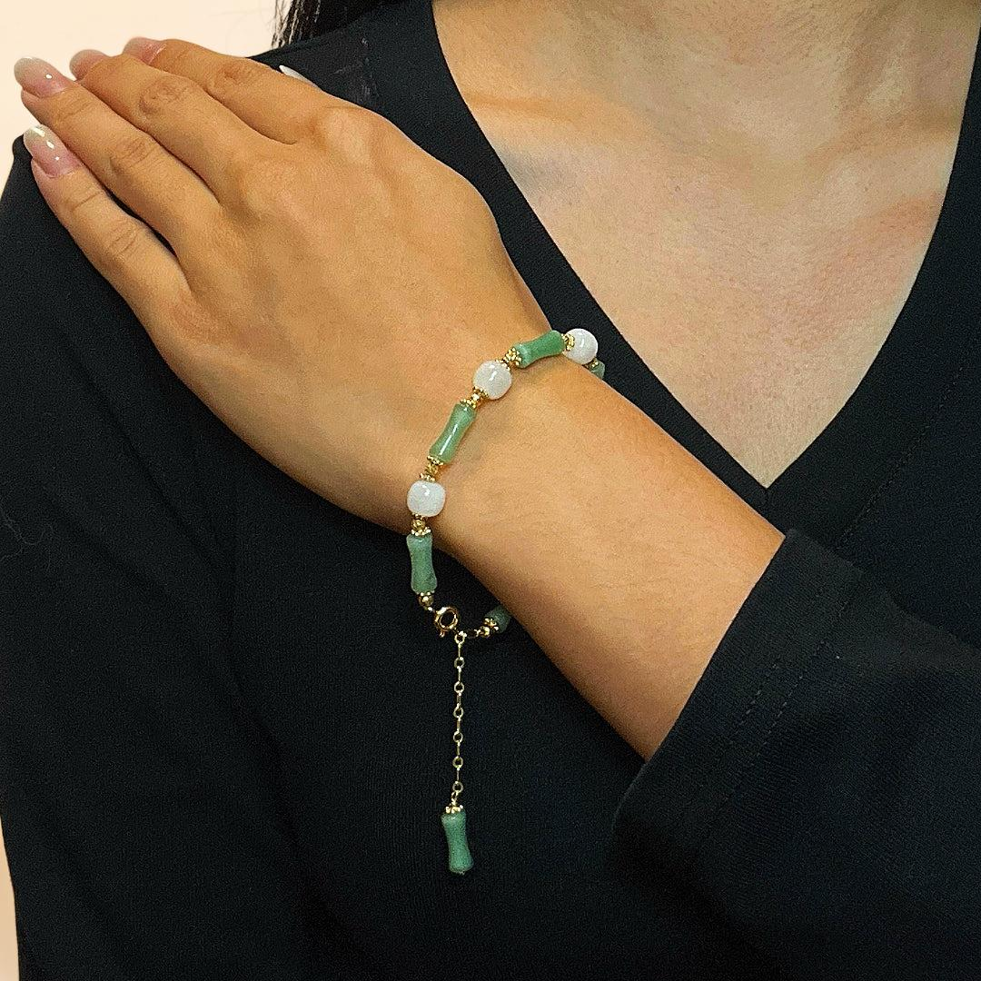 ATELIER-TIBET – Bracelet Aventurine et Jade – Danse des Pierres