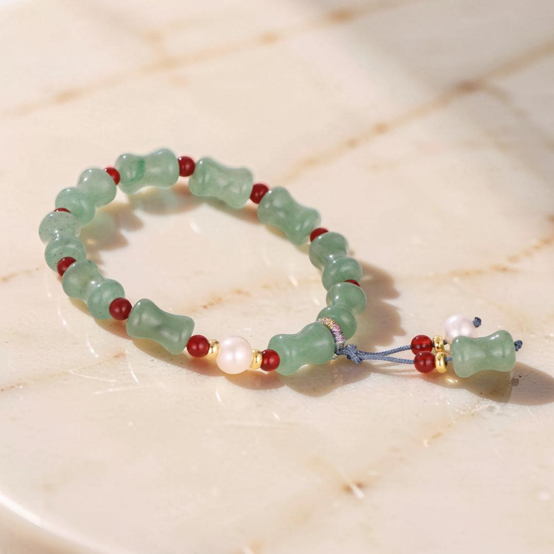 ATELIER-TIBET – Bracelet Aventurine et Perle – Fleur de Sérénité