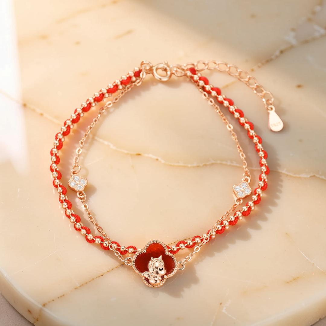ATELIER-TIBET – Bracelet Cheval – Esprit Libre, Argent Plaqué Or Rose