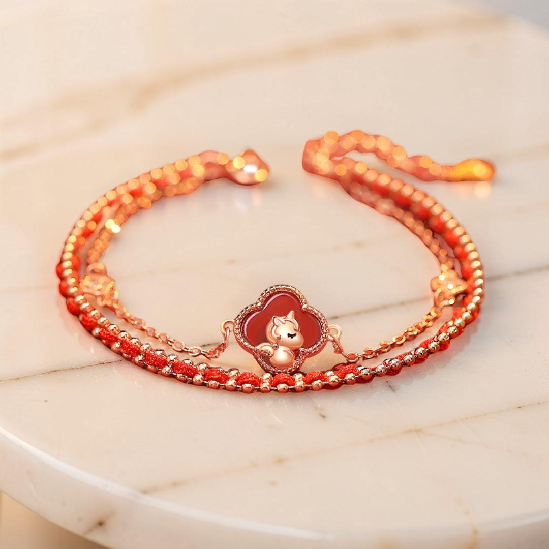 ATELIER-TIBET – Bracelet Cheval – Esprit Libre, Argent Plaqué Or Rose