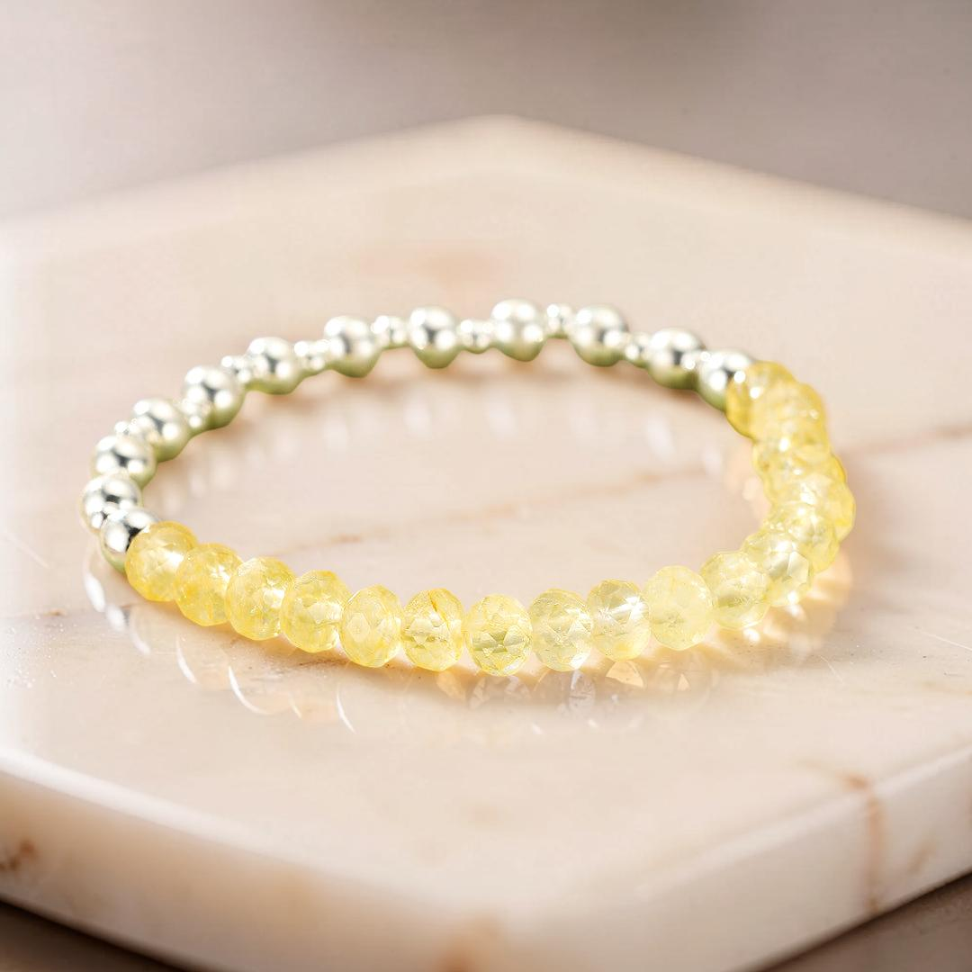 ATELIER-TIBET – Bracelet Citrine – Énergie Douce, Argent