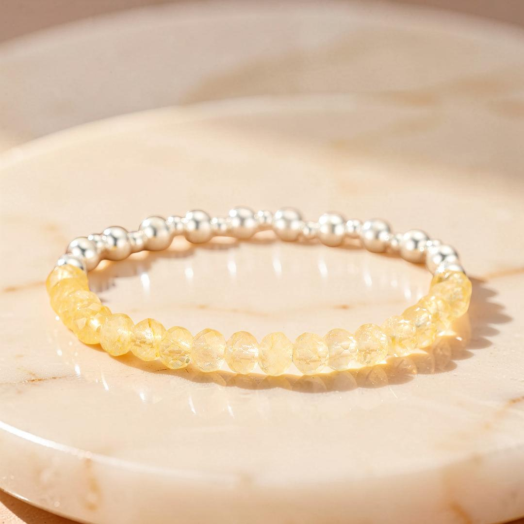 ATELIER-TIBET – Bracelet Citrine – Énergie Douce, Argent