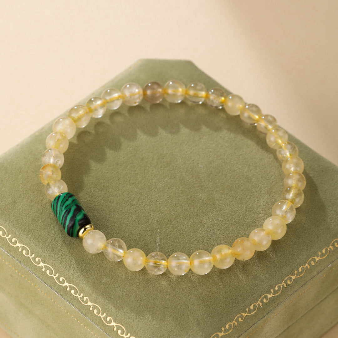 ATELIER-TIBET – Bracelet Citrine et Malachite – Équilibre Abondant