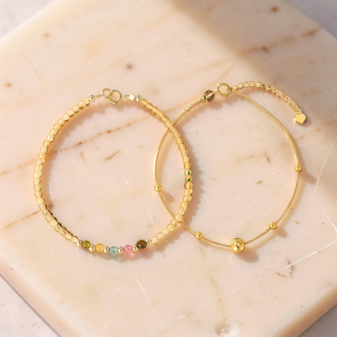 ATELIER-TIBET – Bracelet Citrine et Tourmaline – Abondance Arc-en-Ciel