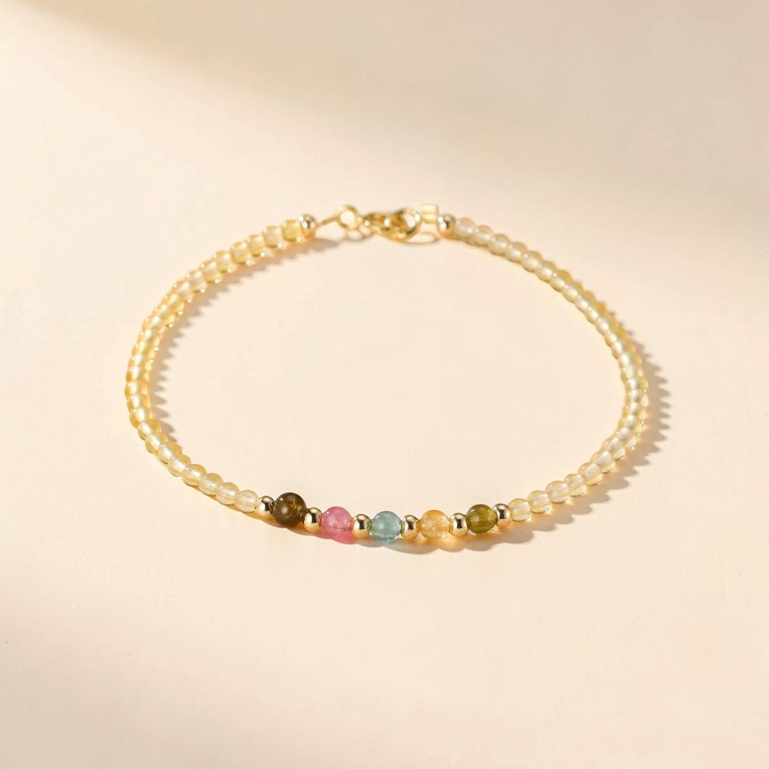 ATELIER-TIBET – Bracelet Citrine et Tourmaline – Abondance Arc-en-Ciel