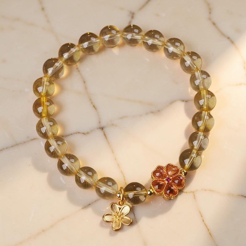 ATELIER-TIBET – Bracelet Citrine – Fleur de Tiaré